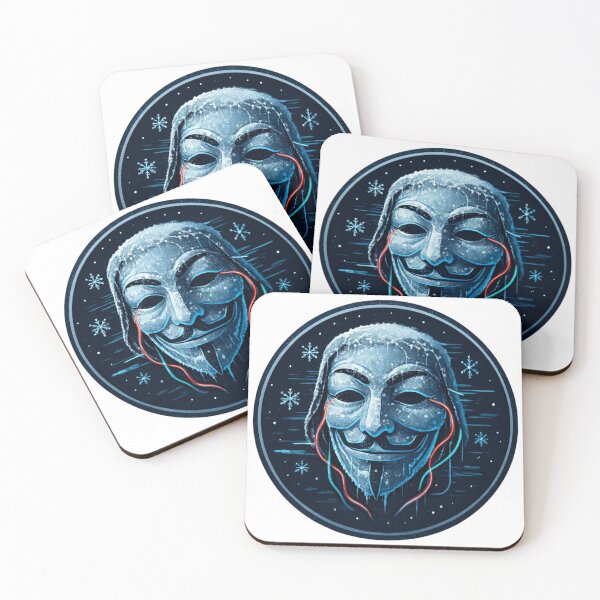 Item preview, Neon Frost Hacker Mask – Techno Xmas Gift Sticker designed and sold by Imaginarium of Chaos falcon88 .