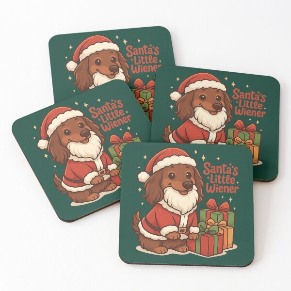 Item preview, Santa’s Little Wiener Dachshund – Cute Christmas Long-Haired Sausage Dog Holiday Design designed and sold by TheLongPaw.