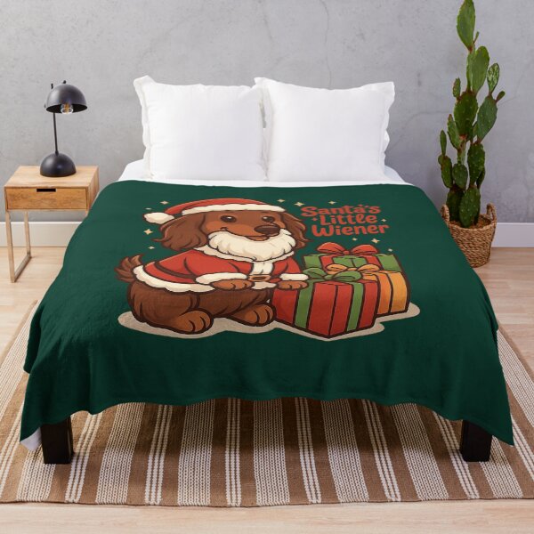 Item preview, Santa’s Little Wiener Dachshund – Cute Christmas Long-Haired Sausage Dog Holiday Design designed and sold by TheLongPaw.