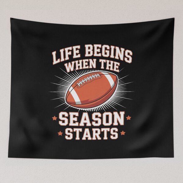 Item preview, Life Begins When Football Season Starts Fan  designed and sold by BeetleMalon.