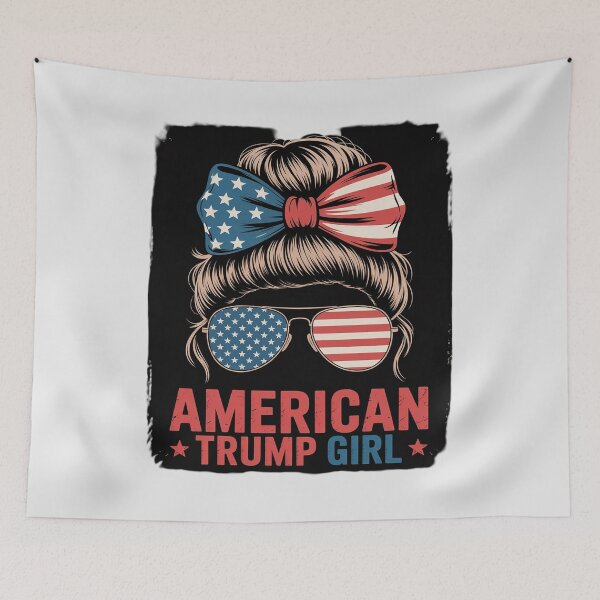 Item preview, All American Trump Girl Messy Bun Pro Trump Girls Women designed and sold by VerseFarm.