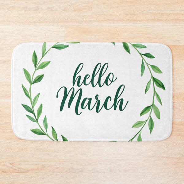 Item preview, Hello March, Green Leaves Spring Monthly Calendar Sticker designed and sold by Moodune.