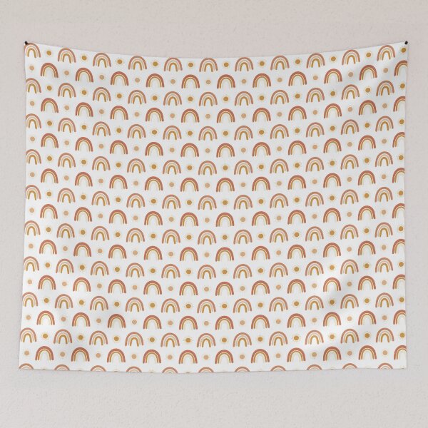 Item preview, Boho Rainbow and Sun Pattern – Warm Retro Minimalist Design designed and sold by Lily-and-Lyle.