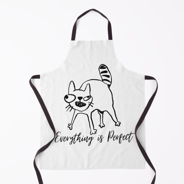 Item preview, “Everything Is Perfect” – Funny Cat Quote in Black & White Line Art designed and sold by Cole's Design.