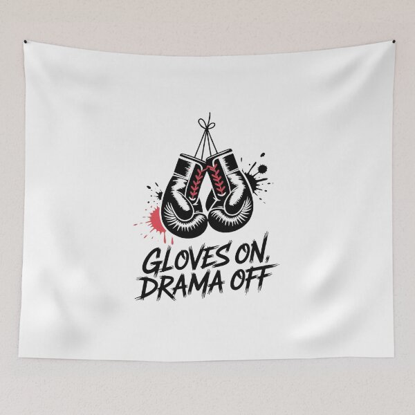 Item preview, Gloves On, Drama Off – Minimalist Boxing Gloves Street Art Design designed and sold by WSPrintCrafter.