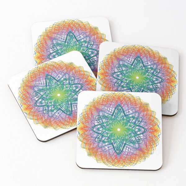 Item preview, Star Optical Mandala Rainbow Vector Art | Abstract Geometric Vibrant Color Illustration designed and sold by Keltoi-art.