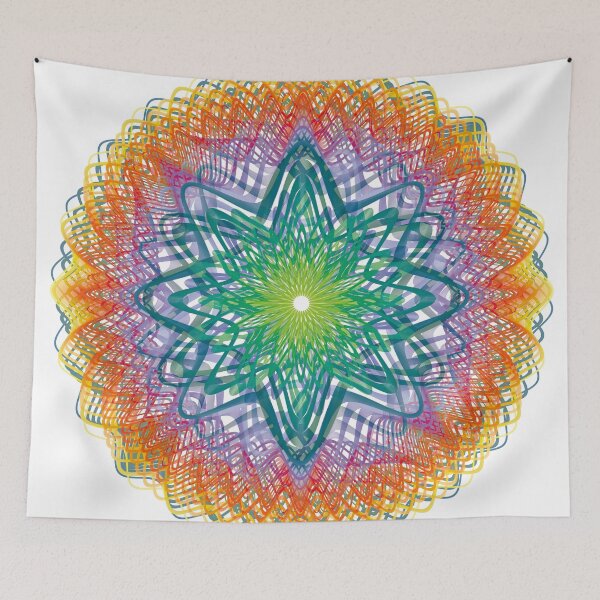 Item preview, Star Optical Mandala Rainbow Vector Art | Abstract Geometric Vibrant Color Illustration designed and sold by Keltoi-art.