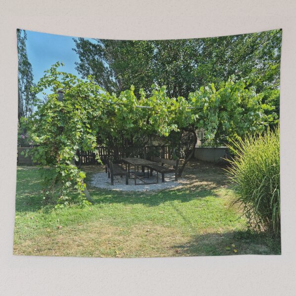 Item preview, A bench under a beautiful grape trees designed and sold by EK EXCLUSIVE.