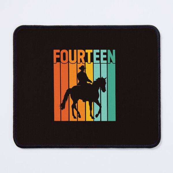 Item preview, Fourteen Birthday Rider Scene With Retro Sunset Colors designed and sold by ImeldaSparks.