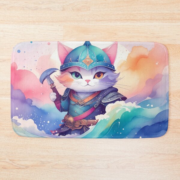 Item preview, Viking Cat Warrior – Epic Fantasy Illustration designed and sold by FratddArtworks.