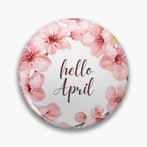 Item preview, Hello April, Pink Spring Flowers Monthly Calendar Sticker designed and sold by Moodune.