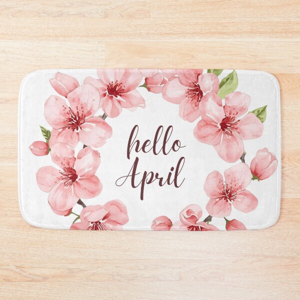 Item preview, Hello April, Pink Spring Flowers Monthly Calendar Sticker designed and sold by Moodune.