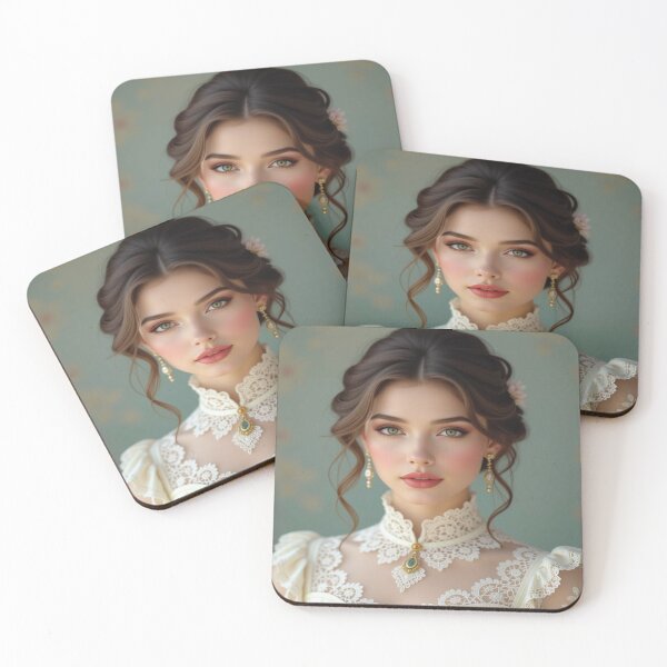 Item preview, Vintage Elegance & Floral Grace – Romantic portrait magic with lace, pastel & timeless beauty designed and sold by FotoworldEdel.