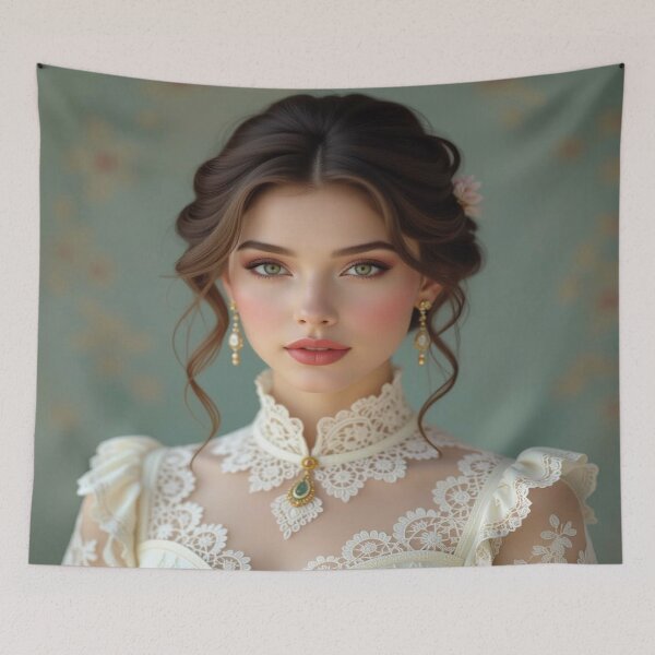 Item preview, Vintage Elegance & Floral Grace – Romantic portrait magic with lace, pastel & timeless beauty designed and sold by FotoworldEdel.