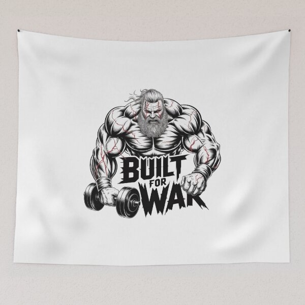 Item preview, Built For War – Muscular Bodybuilder Arm with Barbell designed and sold by ReptiWorks.