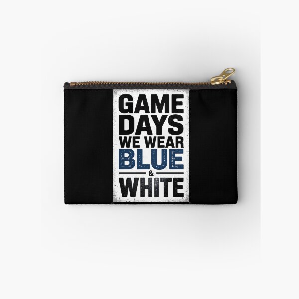 Item preview, On Gameday Football We Wear Blue And White School Spirit  designed and sold by BeetleMalon.