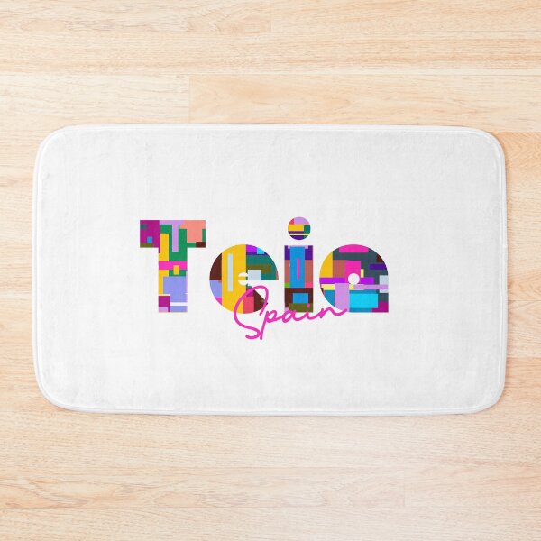 Item preview, Teià, Spain, Vibrant Abstract City Typography Art designed and sold by Wanderful-roads.