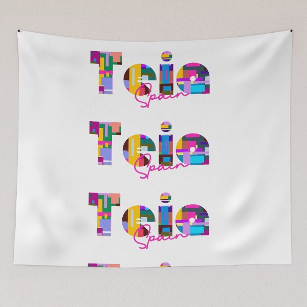 Item preview, Teià, Spain, Vibrant Abstract City Typography Art designed and sold by Wanderful-roads.