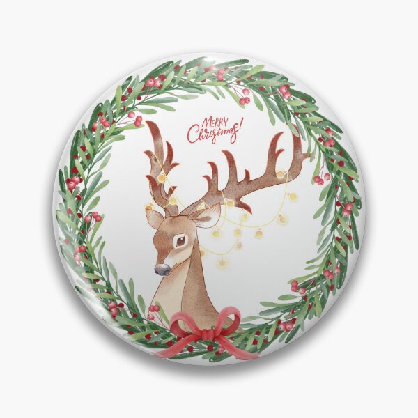 Item preview, Merry Christmas And a Wreath With a Reindeer. designed and sold by Dinasshop.