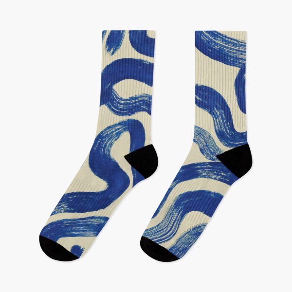 Item preview, Abstract Blue Brush Strokes Squiggles Pattern designed and sold by enricadenicola.