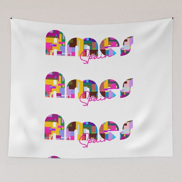 Item preview, Ames, Spain, Vibrant Abstract City Typography Art designed and sold by Wanderful-roads.