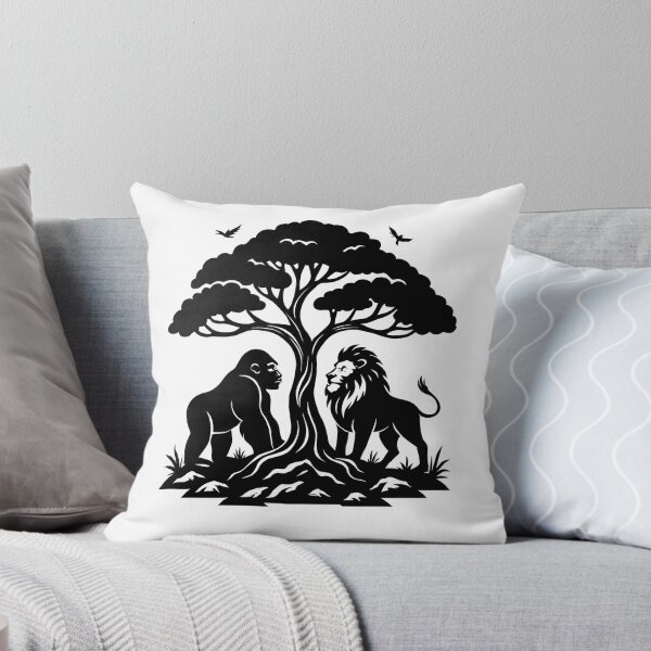 Item preview, The Jungle Monarchs: Powerful Lion and Gorilla Silhouette  designed and sold by Stavman Creative Designs.
