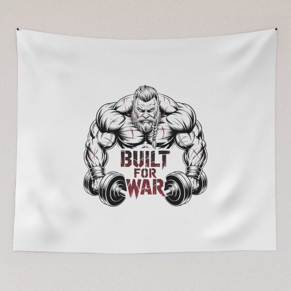 Item preview, Built For War – Bodybuilder Lifting Dumbbells designed and sold by ReptiWorks.