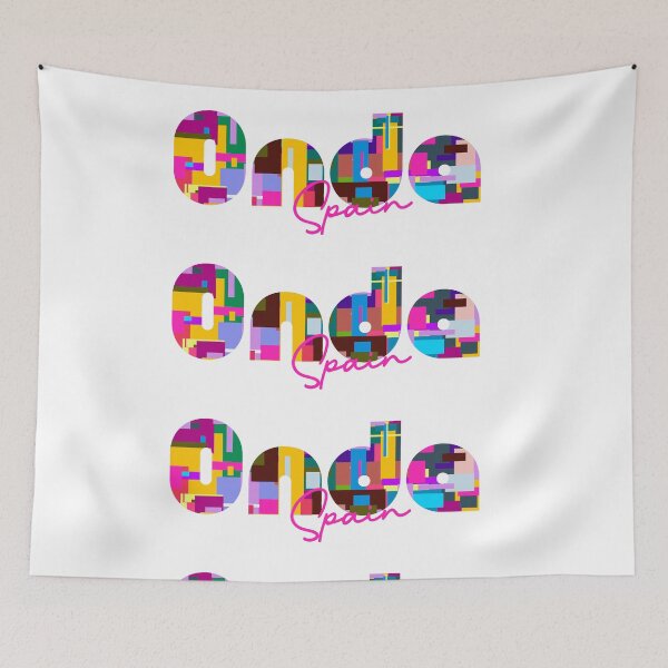 Item preview, Onda, Spain, Vibrant Abstract City Typography Art designed and sold by Wanderful-roads.