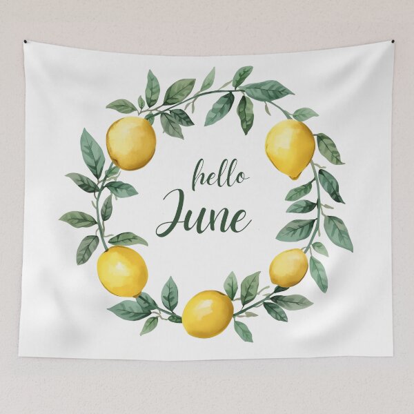 Item preview, Hello June, Lemon Slice Fresh Summer Monthly Calendar Sticker designed and sold by Moodune.