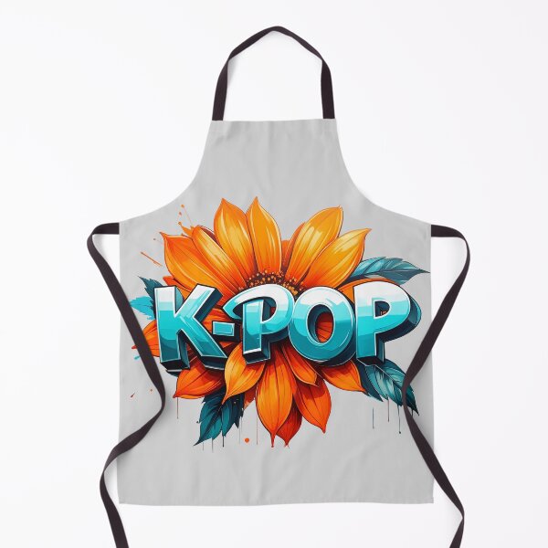 Item preview, K-pop Korean music, street style graffiti in turquoise and orange flower designed and sold by LiskoDesign.