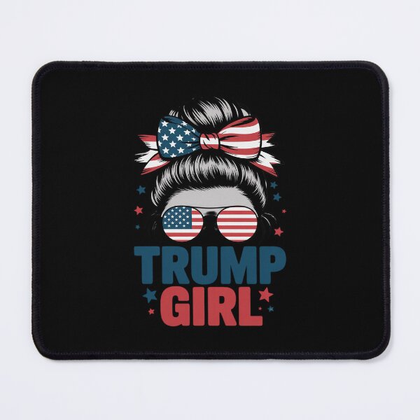 Item preview, Womens Cute Trump Girl Messy Bun American Flag Glasses designed and sold by RuthGAArt.