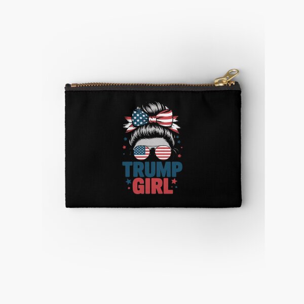 Item preview, Womens Cute Trump Girl Messy Bun American Flag Glasses  designed and sold by RuthGAArt.