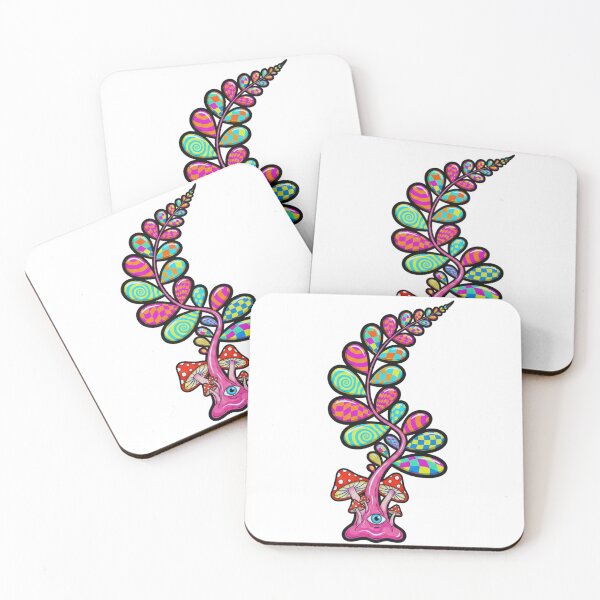 Item preview, FUNKY GROOVY PSYCHEDELIC MUSHROOM FERN PLANT ART designed and sold by MythAndMotion.