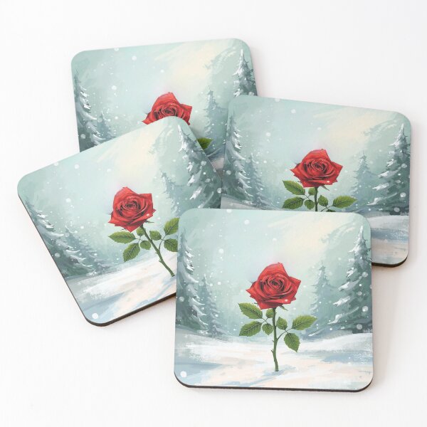 Item preview, Rose, magic flower in unexpected place, winter wonderland  designed and sold by digitalbitcraft.