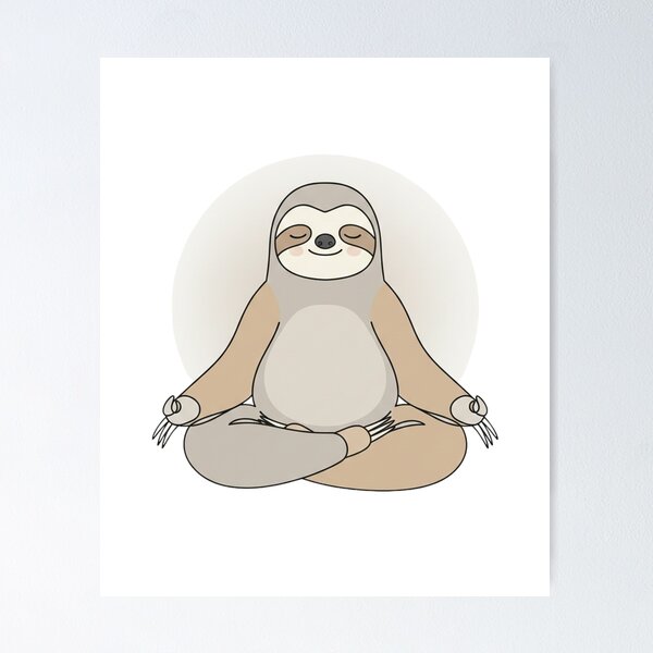Item preview, Zen Sloth – Minimal Calm Meditation Animal Aesthetic Design designed and sold by JustCrafted.
