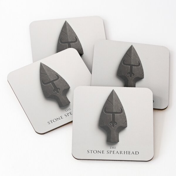 Item preview, The Stone Spearhead – Ancient Carved T-Logo Spear Design designed and sold by TES TOSTE RON.