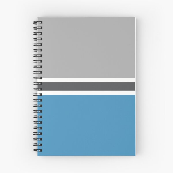 Artikelvorschau, Notizbuch und Handyhülle in Blau und Grau entworfen und verkauft von PropRocket.