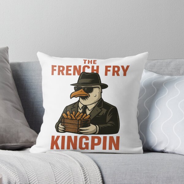 Item preview, The “French Fry Kingpin” presents an ice-cold seagull in a mafia suit with a box of fries – the perfect motif for humor fans, meme lovers and all those who celebrate extraordinary cartoon art. designed and sold by Ey-Gi.