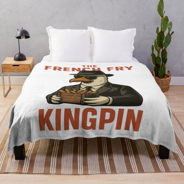 Item preview, The “French Fry Kingpin” presents an ice-cold seagull in a mafia suit with a box of fries – the perfect motif for humor fans, meme lovers and all those who celebrate extraordinary cartoon art. designed and sold by Ey-Gi.