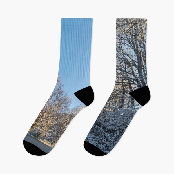 Item preview, Beautiful winter road with white trees designed and sold by EK EXCLUSIVE.