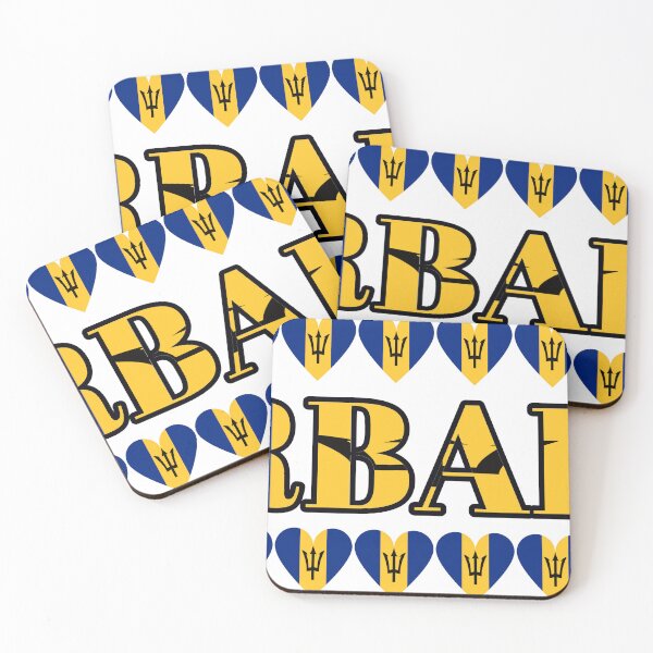 Item preview, Barbados Flag Letters And Hearts designed and sold by TheIconSmith.