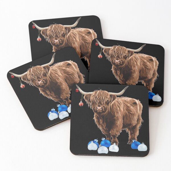 Item preview, Festive Highland Cow with Ornaments designed and sold by Amazing-Kortez.