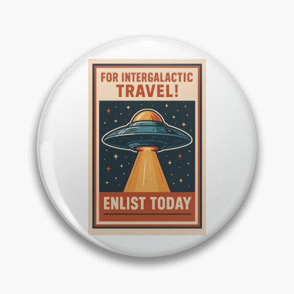 Item preview, Retro Alien UFO Recruitment Poster for Space Travel. designed and sold by The-T-In-Retro.