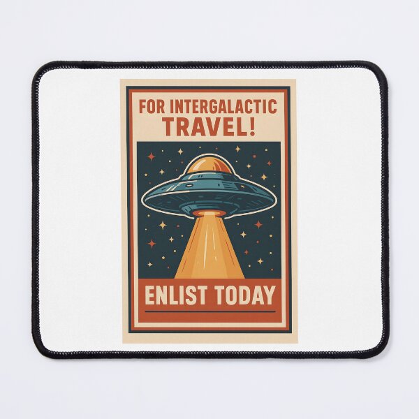 Item preview, Retro Alien UFO Recruitment Poster for Space Travel. designed and sold by The-T-In-Retro.