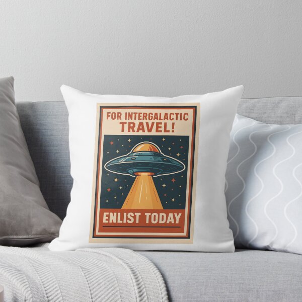 Item preview, Retro Alien UFO Recruitment Poster for Space Travel. designed and sold by The-T-In-Retro.