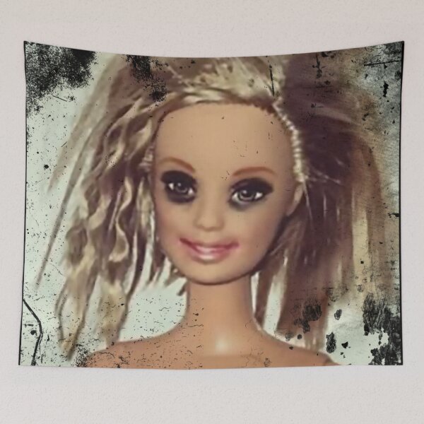 Item preview, Partied Out Doll Meme Face – Funny Retro Doll Reaction designed and sold by Alpha Stag.