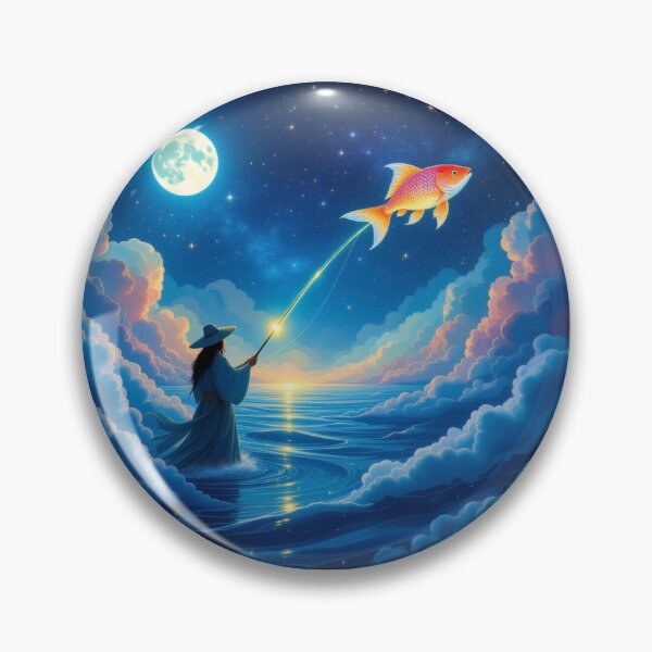 Item preview, Celestial Fisherman – A surreal dance of stars, glowing lines & cosmic dreams designed and sold by FotoworldEdel.