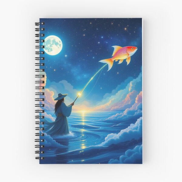 Item preview, Celestial Fisherman – A surreal dance of stars, glowing lines & cosmic dreams designed and sold by FotoworldEdel.