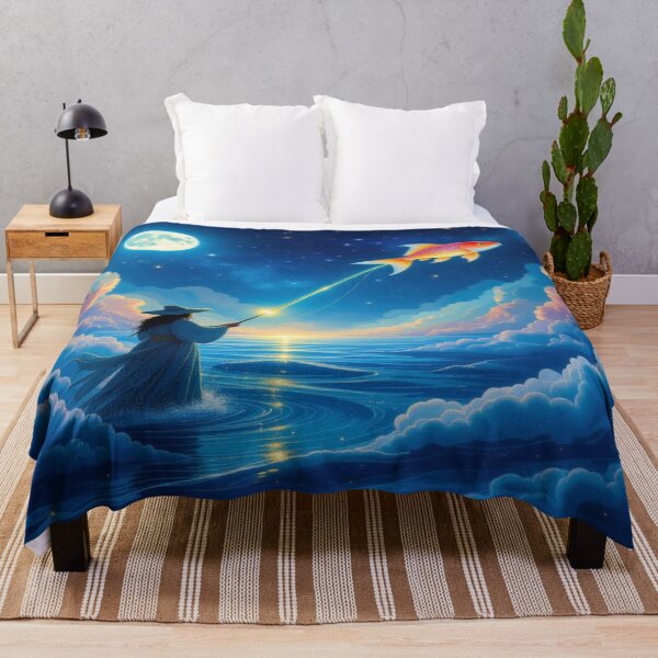 Item preview, Celestial Fisherman – A surreal dance of stars, glowing lines & cosmic dreams designed and sold by FotoworldEdel.