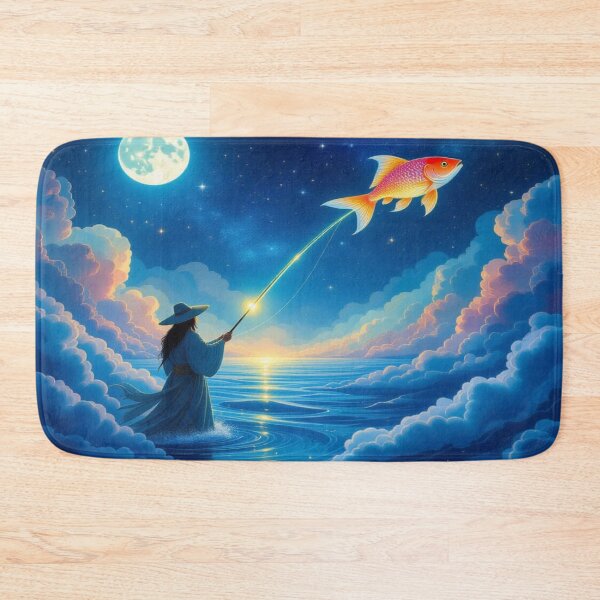 Item preview, Celestial Fisherman – A surreal dance of stars, glowing lines & cosmic dreams designed and sold by FotoworldEdel.